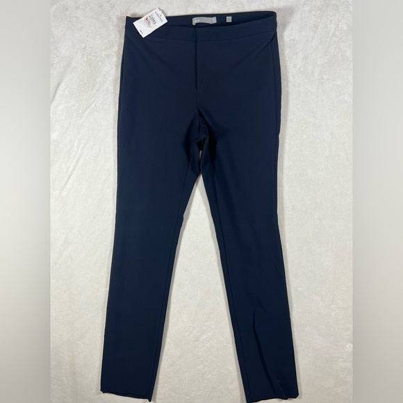 NWT Vince Size 8 Midnight Blue Cotton Stretch Trousers Pants - Picture 2 of 11